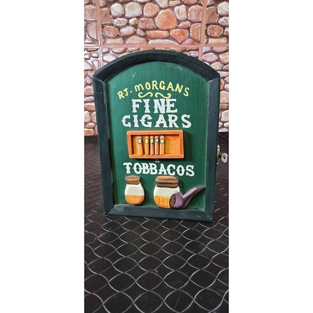 R.J. Morgan's Fine Cigars and Tobaccos Wooden Keyholder Box
